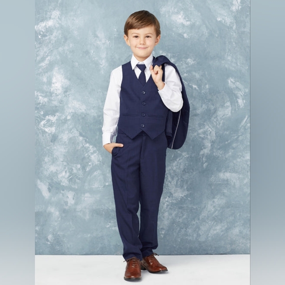 Boys Slim-Fit Navy Blue 5-Piece Suit, Jewels and Gents, 18 months - NWT - Picture 2 of 12